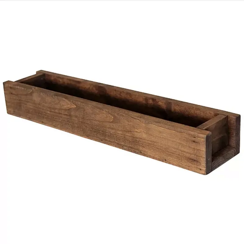 Small Wood Centerpiece Box Accent Tray WoodenTray Rustic Fast Food Serve Tray