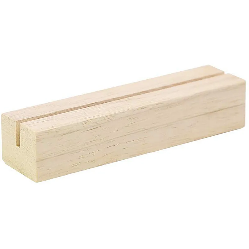 Pack Modern Acrylic Sign Holders Wood Table Numbers Display Stands Place Card Holder Perfect for Retail Shop Wedding Di