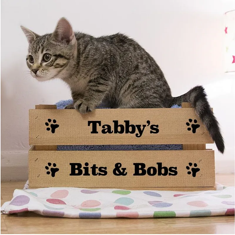 Pet's Personalised Wood Storage Crate