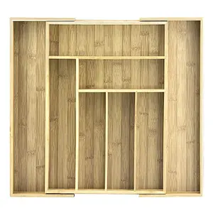 Storage box with Totally Bamboo Expandable Utility Drawer Organizer, 8 Compartments,  Beautiful and Durable Bamboo