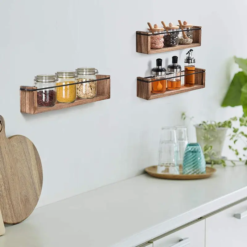 Floating shelves wall mounted wood shelves for the kitchen wall home decor wall shelf