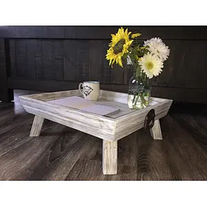 Antique Style Wooden Serving Tray- White tray, Coffee Table Tray,Rustic Wooden Serving Tray