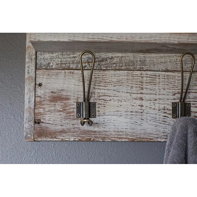 Farmhouse Bathroom Storage Coat Racks  Wooden Shelf with Hooks