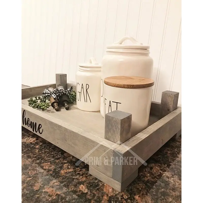 Huge Wood Stand Modern Farmhouse Decor Wooden Tray Serving Wholesale Wood Trays Wood Veneer Bed Tray Wooden Ottoman Tray