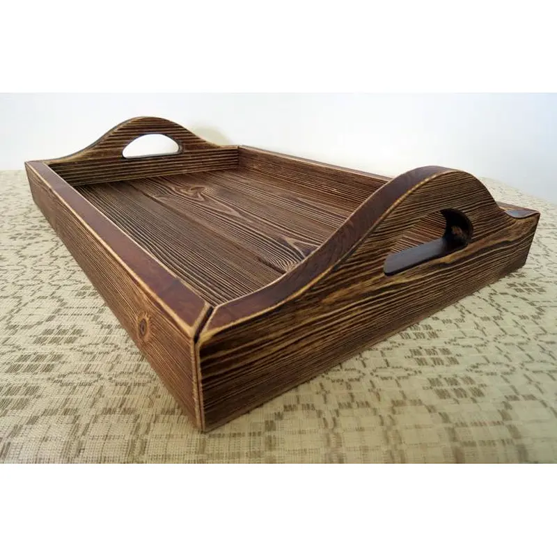 Nordic rustic handmade wooden ceremonial tray