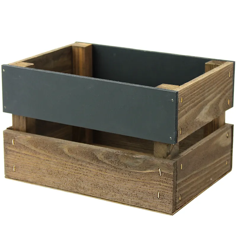 Wood Mini Chalkboard Panel Crate Box