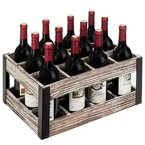 Rustic storage wood  wine crates grey for fruits and vegetables cheap wooden fruit crates for sale