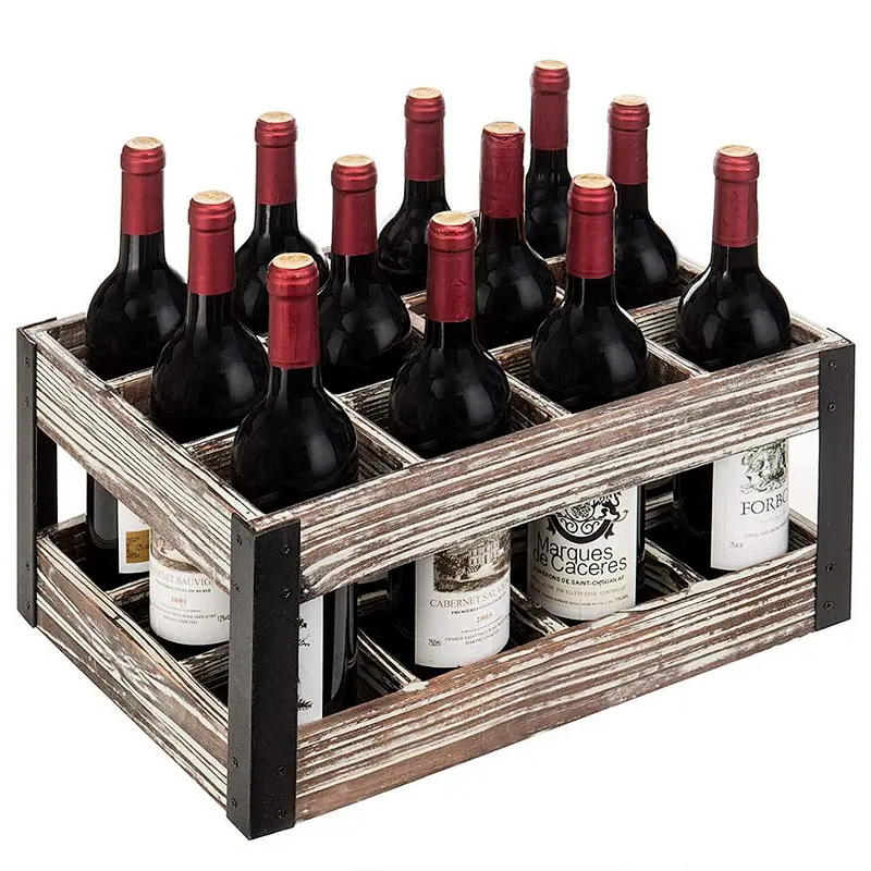 Rustic storage wood  wine crates grey for fruits and vegetables cheap wooden fruit crates for sale