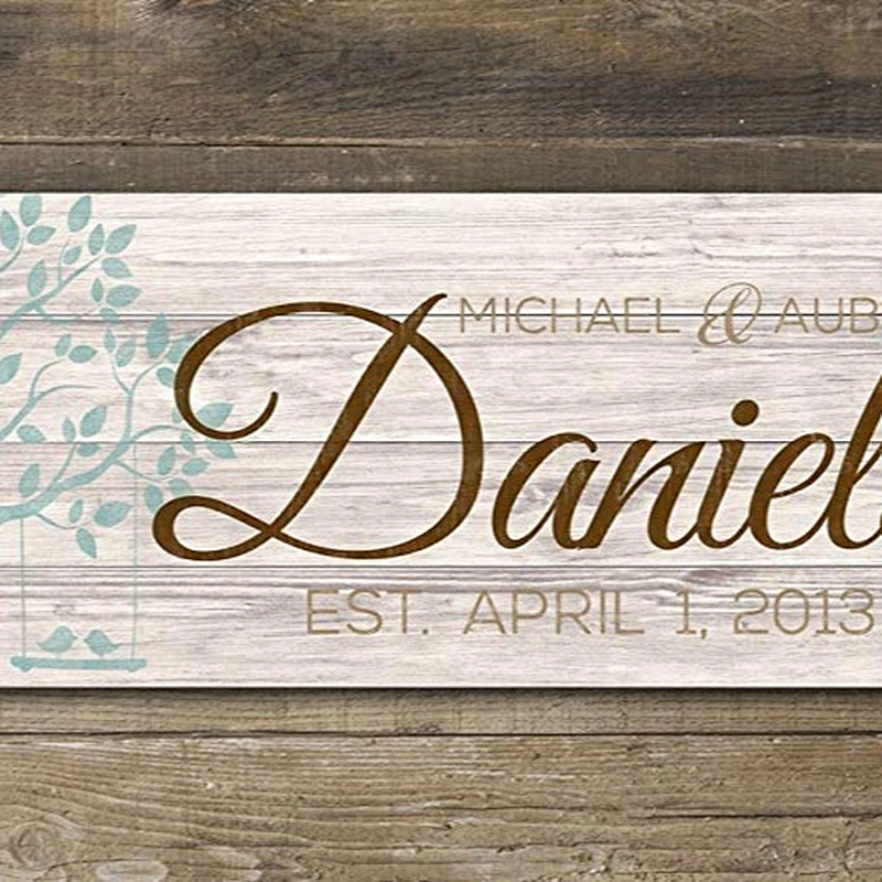 Wood Personalized Family Established Sign With Sayings