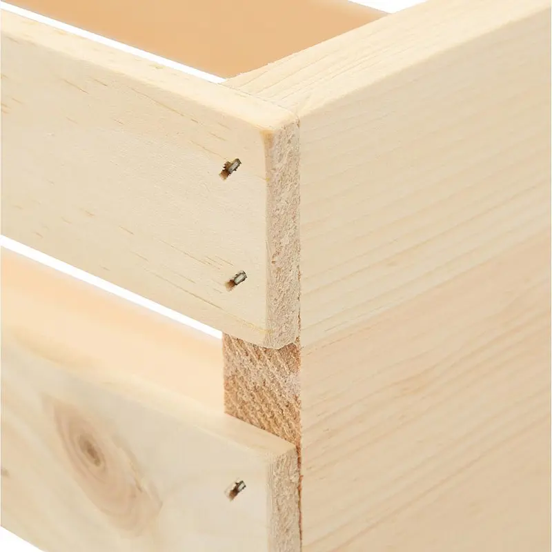 Fruit Vegetable Wood Storage Wood Crate (2-Pack) For Sale