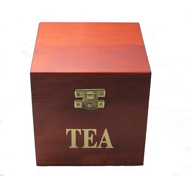 Tea Wood Box Polish Handmade Wood Keepsake Great Gift Idea Family or Friend