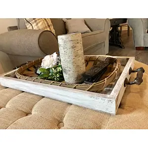 ottoman tray   remote tray living room home decor TV wooden tray