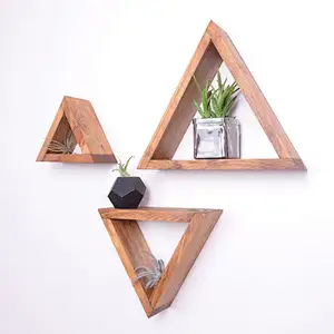 Set of 3 Triangle shelves,  Shelves Geometric Shelves kitchen decor bathroom decor nur with Wall-mounted Rack