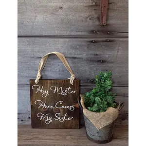 Wooden sign, Flower girl, bride ,  wedding decor,rustic home