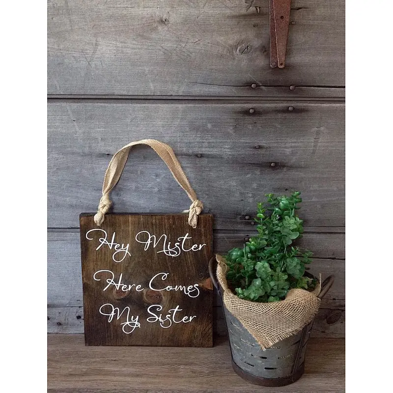 Wooden sign, Flower girl, bride ,  wedding decor,rustic home