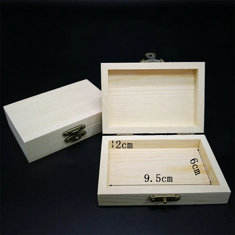2 Pack Wooden Gift Box For Jewelry Earrings Necklace Bracelet Storage Organizer