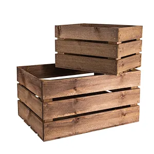 Large Rustic Wooden Vegetable Fruit Crate For Sale Wooden Fruit Box Wood storage box