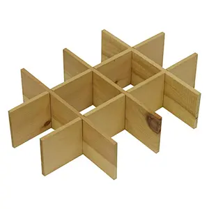 12-Grid Wood Crate Divided Insert Unfinished  wooden crate box wooden storage box  wood box  wood storage