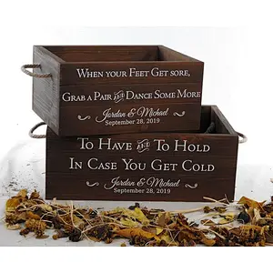 Rustic Flip flop crate dancing shoes box vintage wedding crate rustic wedding slippers box personalised rustic blanket box