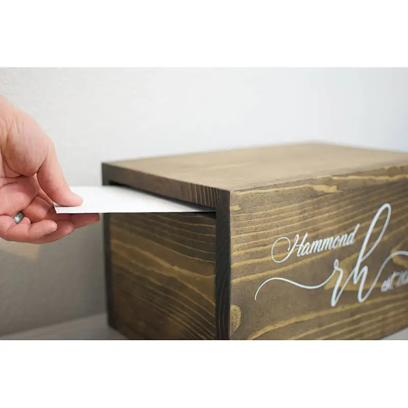 Locked Card Box Rustic Wedding Cards Box With Slot Honeymoon Fund Box