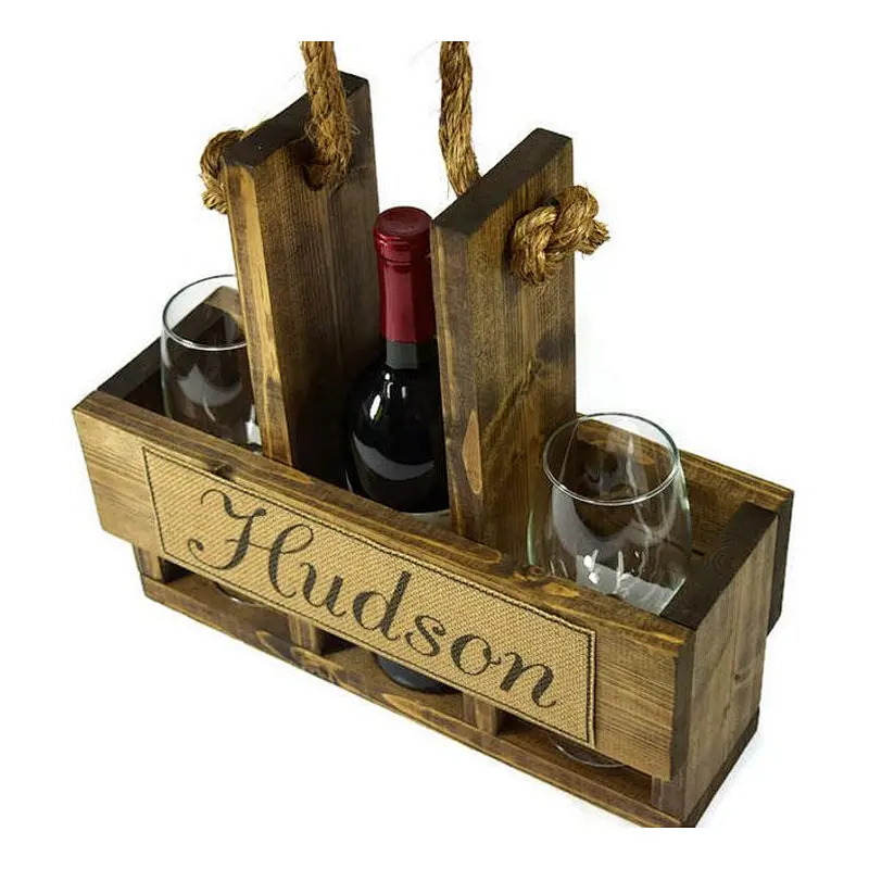 Custom Wine Storage Cellar Rack Wine Rack Personalized Gift Tote Bottle Carrier Box in set