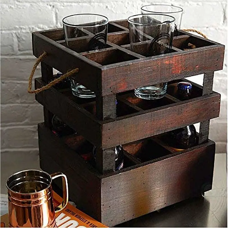 Antique style can be overlaid with wooden BEER crates,stackable wood crates