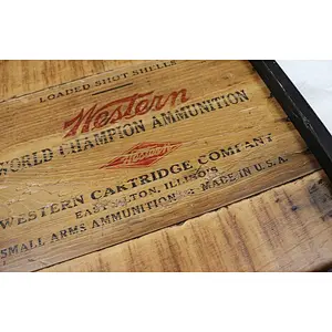 Western Ammo Wood serving tray, ottoman tray, wood crate tray