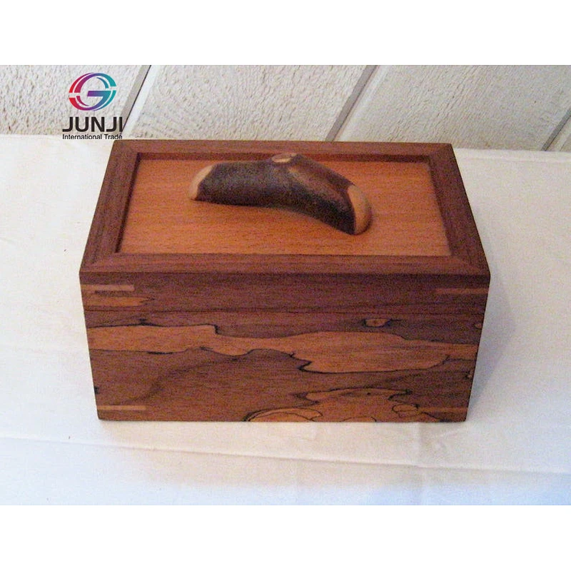 Custom wooden gift box wooden wedding card box wooden boxes with hinged lids