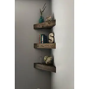 Corner Floating Shelves,  Wooden Shelves