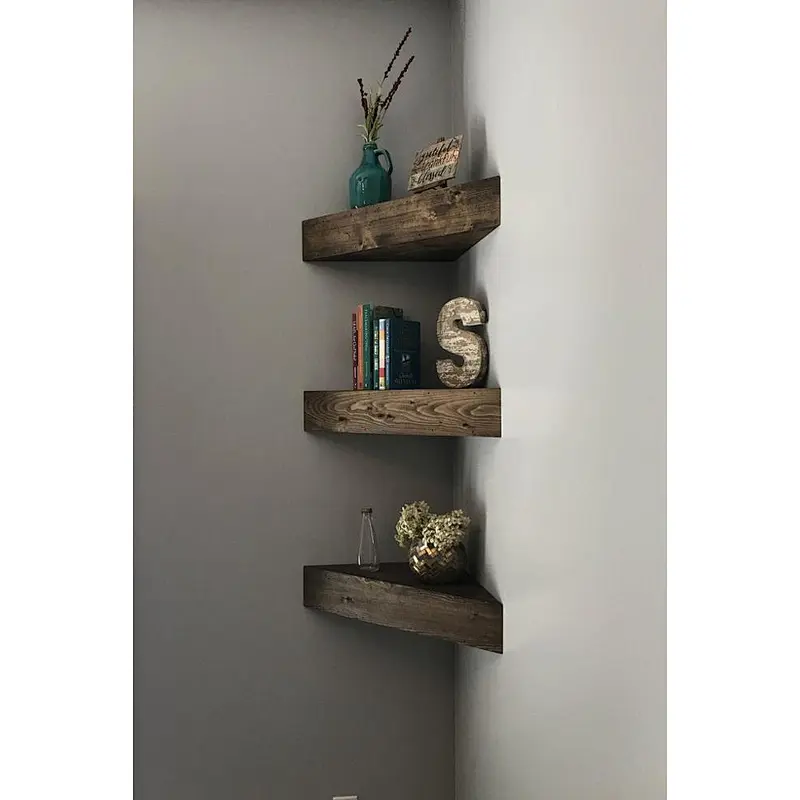 Corner Floating Shelves,  Wooden Shelves