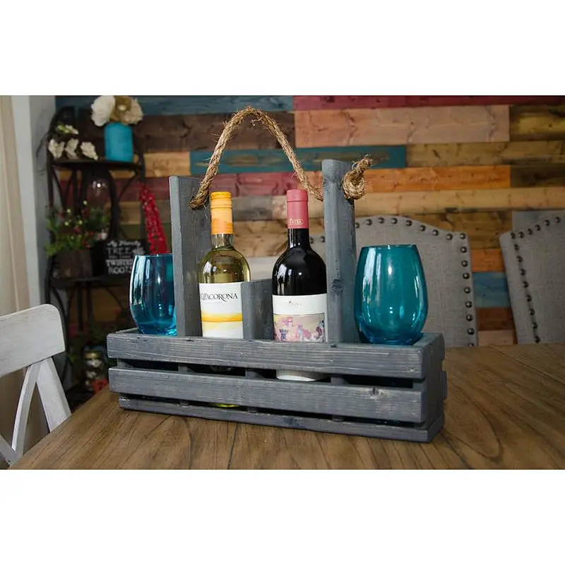 Wood Wine Caddy, Wine Carrier, Wine Tote, Rusic, Custom