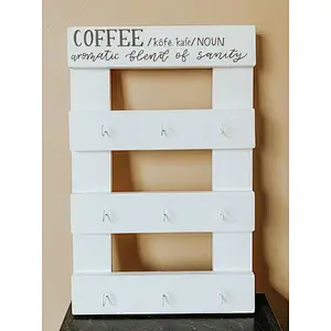 Hook Rustic Wall-Mounted Wood Coffee Mug Holder Kitchen Storage Rack Brown  Wooden shelf wooden Mug Rack