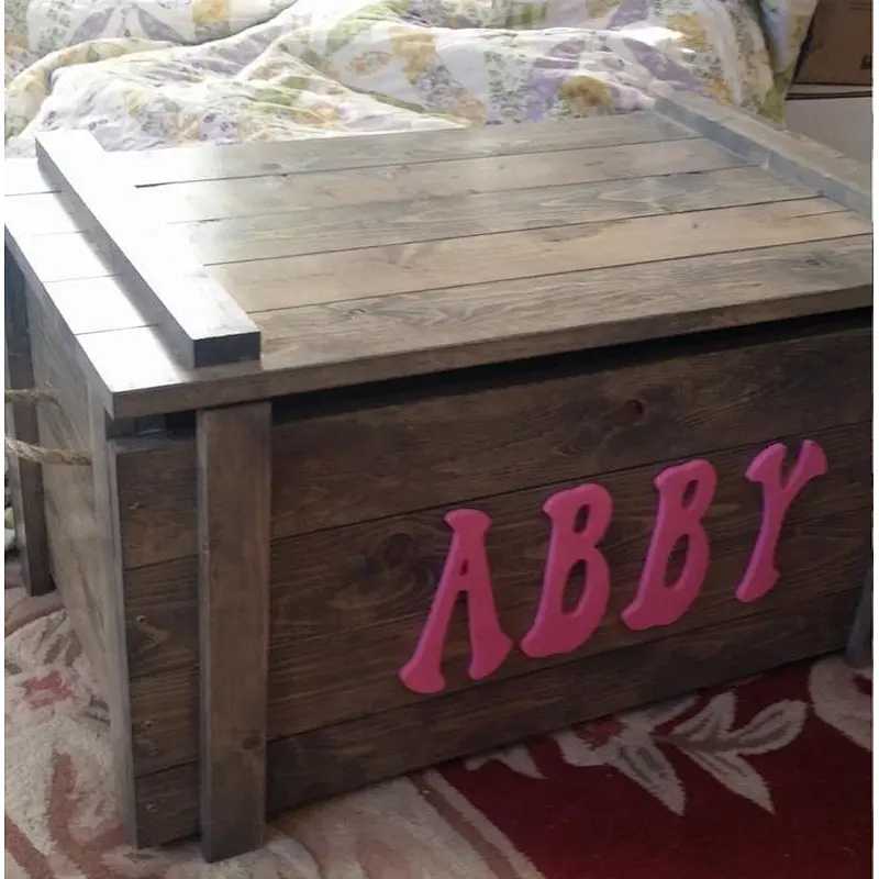 Custom built wooden Toy Box / Blanket Chest with monogram toybox pine toybox Personalized