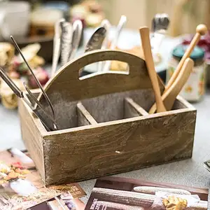 RusticReach Wooden box basket with Carry Handle-Wooden Planter Box