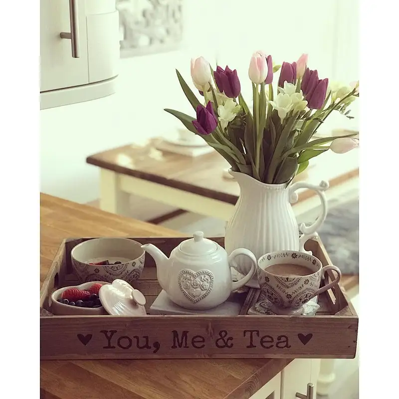 Personalised Rustic Wooden Tray handmade wooden apple crate tea serving  breakfast tray or garden seedling tray
