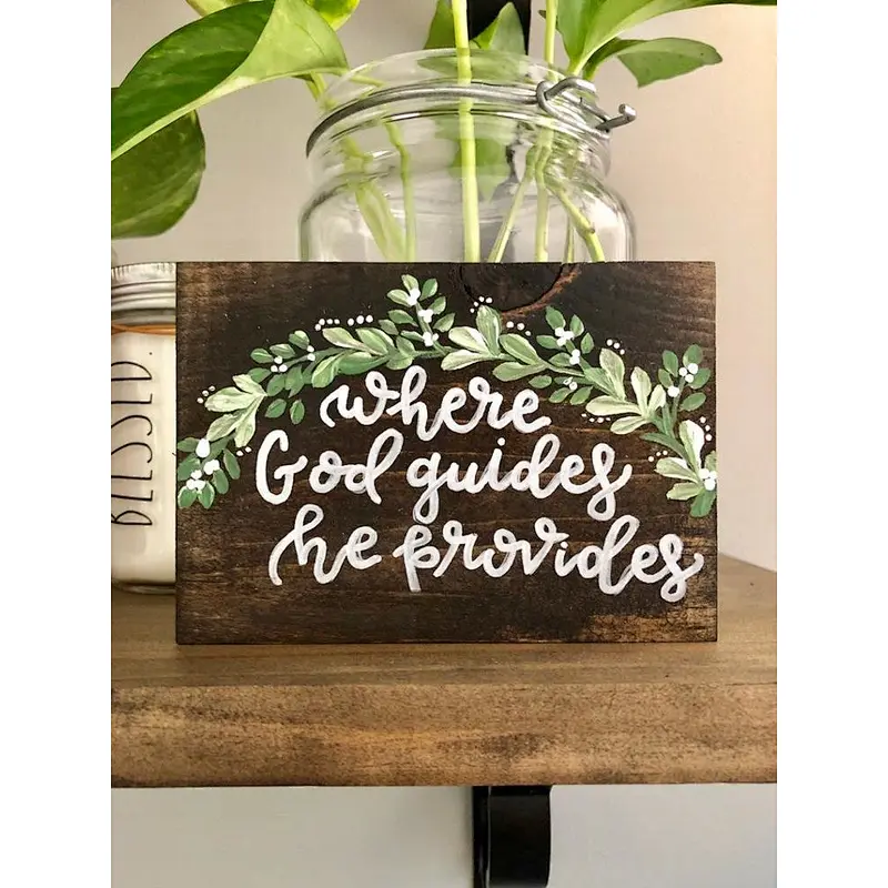 farmhouse style box sign || bible verse Christian gift of wood signs