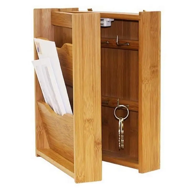 Entryway Key/Mail Holder Wall Organizer-wood Natural  Letter Rack and Key Box