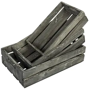 Wooden wooden wooden box with retro style color drawing