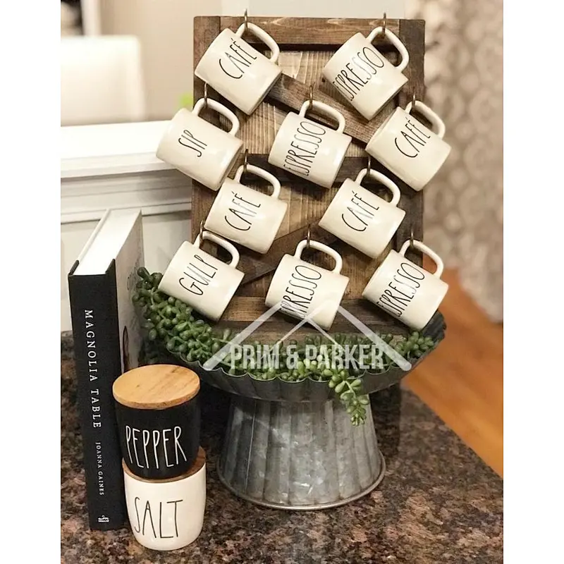 Kitchen Storage Rack-Wood Stand, Farmhouse Decor, Coffee Mug Holder Wooden shelf