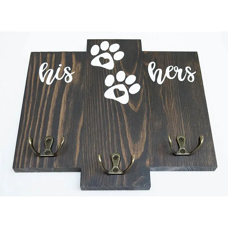 2020 popular key holder for wall dog  his hers dogkey and leash holder