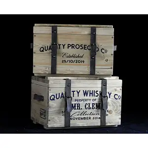 rustic whiskey box treasure chest wedding card holder personalised gift for men vintage wood