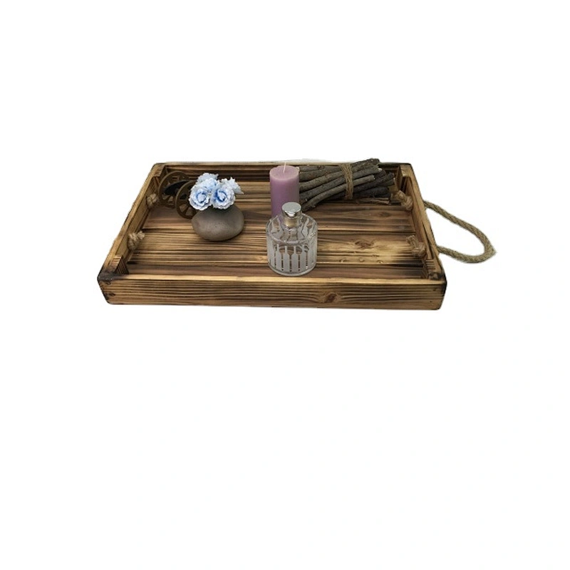 JUNJI Large Oversized Personalized Serving Tray  Wood Coffee Table Tray can be custom wood ottoman tray