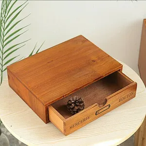 Vintage Wooden Box Storage Drawer Wooden Chest of Drawers Jewelry Organizer A4U0