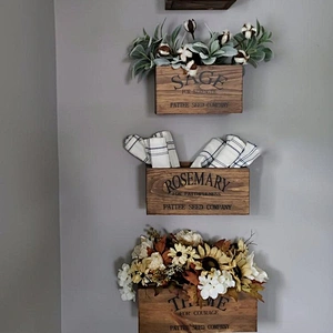advertising crate garden crate Herb Boxes  Rustic Wooden Herb Boxes Set of