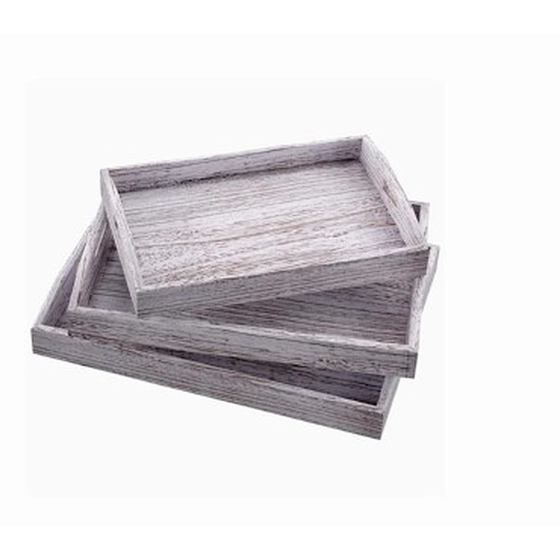 Washing White Color Wood Serving Tray
