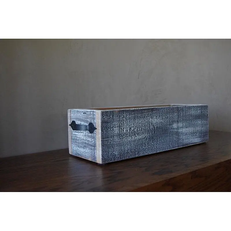 Rustic White Wash Box - Wood Box Centerpiece cheap artificial plants