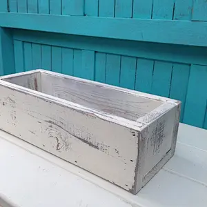 Wood Planter Box5 Inch Square Rustic Barn Wood Plastic Liner Garden Centerpiece Display Wedding Flowers Holder