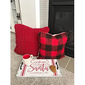 Christmas Wood Tray. Christmas. Santa's cookies. Santa tray.Rustic wooden serving tray.