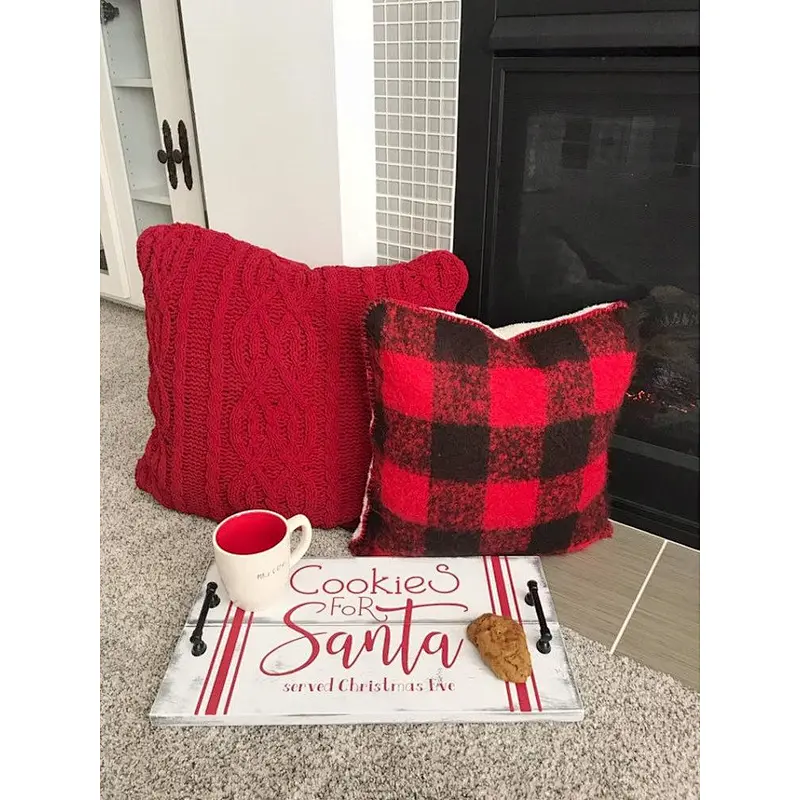 Christmas Wood Tray. Christmas. Santa's cookies. Santa tray.Rustic wooden serving tray.