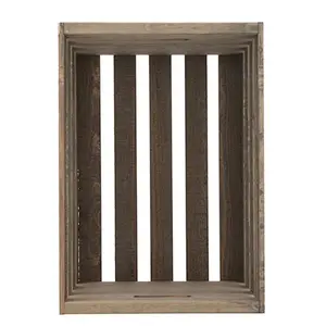 Good Quality Large Crate in Weathered Gray Storage Case At Home